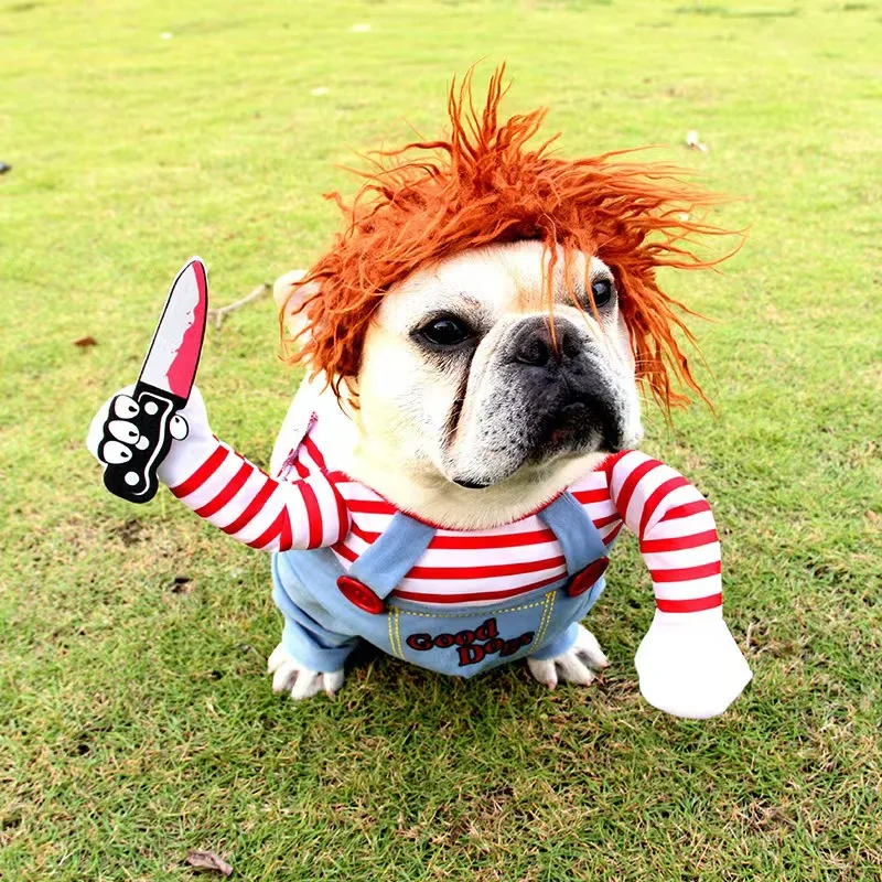 Wholesale Creative Pattern Weird Dog Clothes holiday dress Pet Funny Halloween Costumes For Dogs