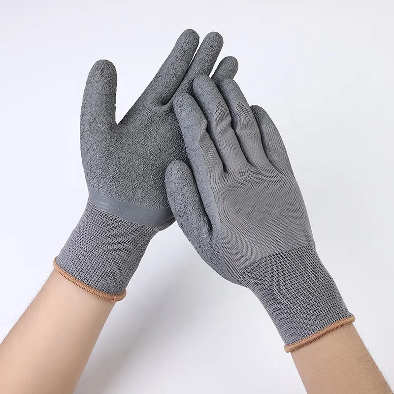 Nylon Latex Gloves for Wrinkling Waterproof Durable Breathable Comfortable Safety Gloves