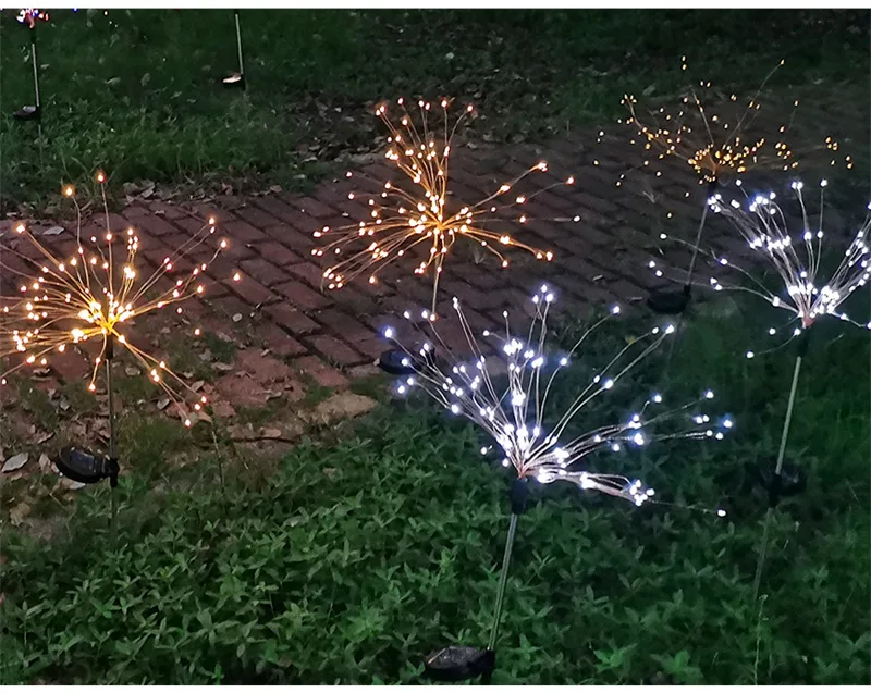 OEM/ODM Waterproof Fairy Garland LED Light LED Outdoor Solar Fireworks Lights String Garden Lawn Street decoration lighting lamp