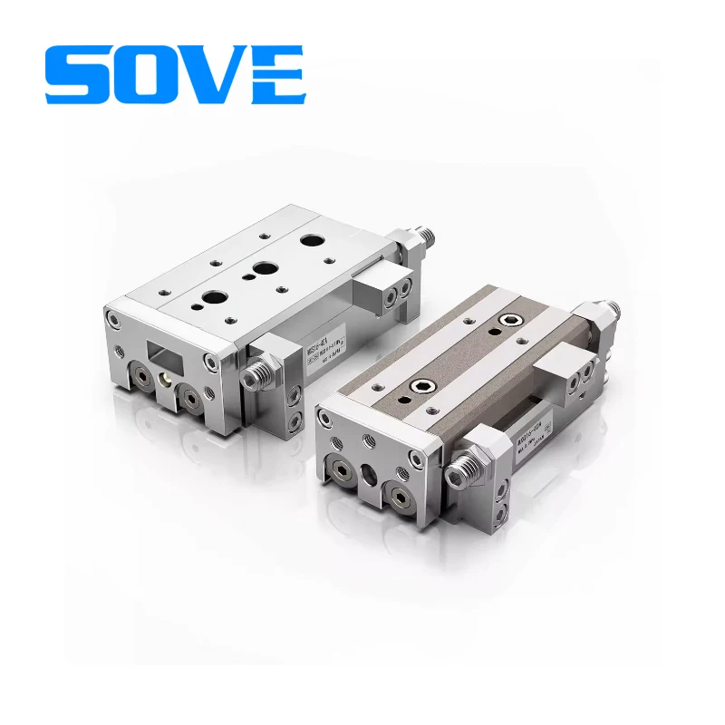 SMC type precision pneumatic linear guide slide table cylinder HLS/MXS12-10/20/30/40/50/75*100