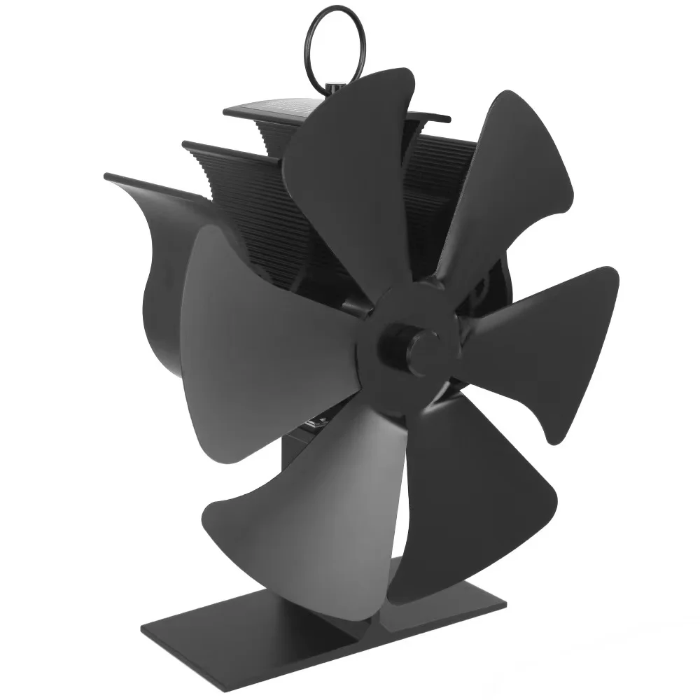 Hot selling fireplace accessories more efficient small heat powered wood stove fan 6 blades
