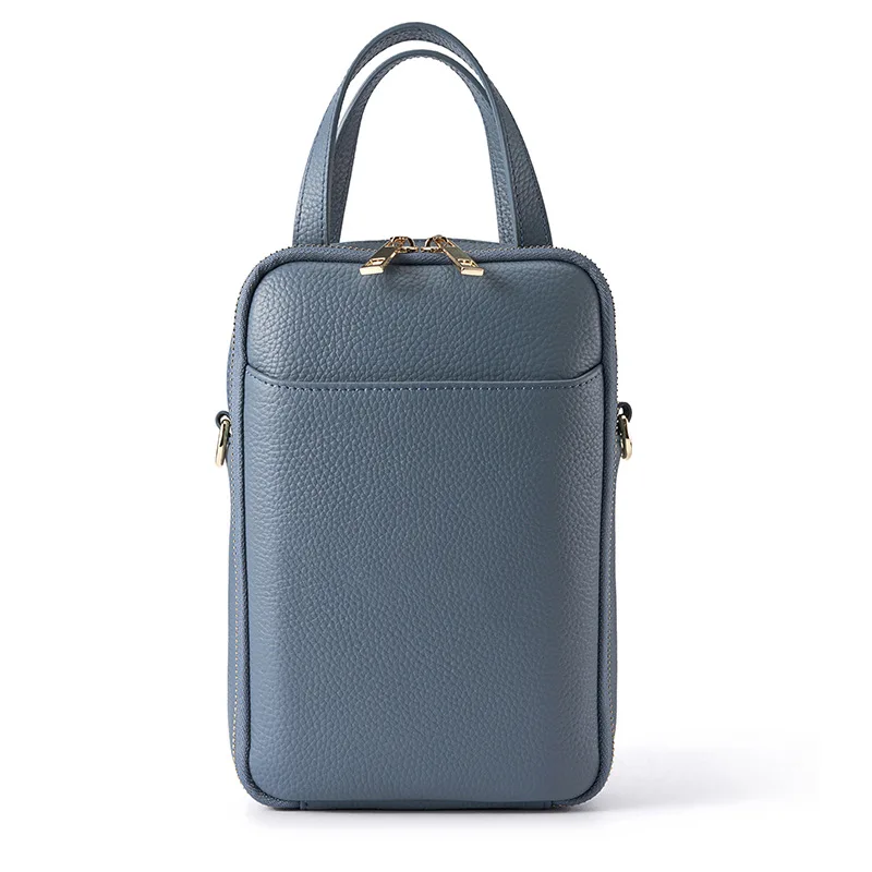 Top selling high end quality multi function Crossbody bag women leather shoulder bag  with double zipper pocket