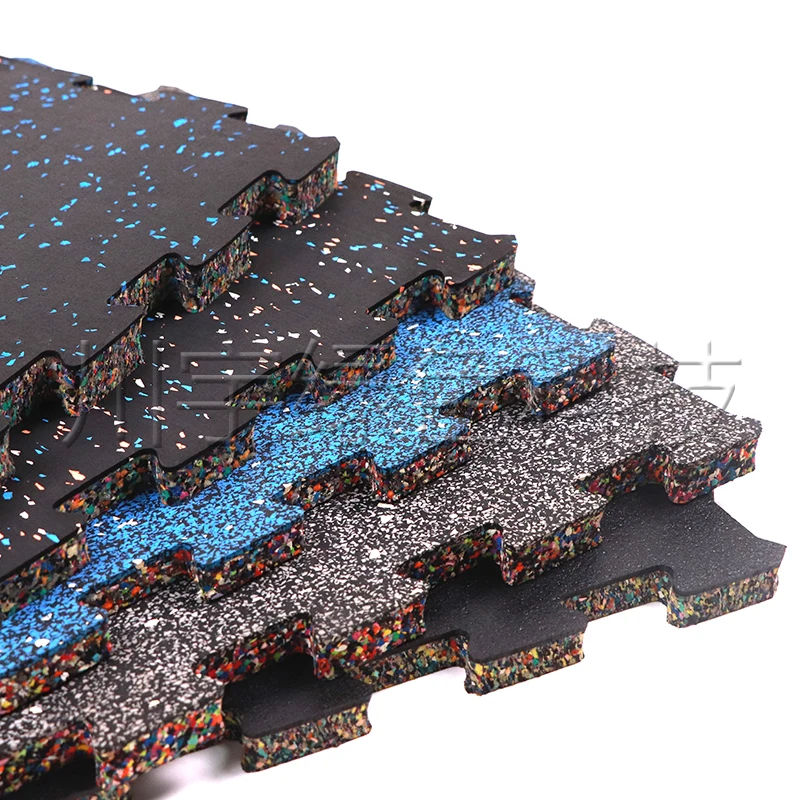 15mm Resilient Interlock Gym Floor Rubber Tile for Gym