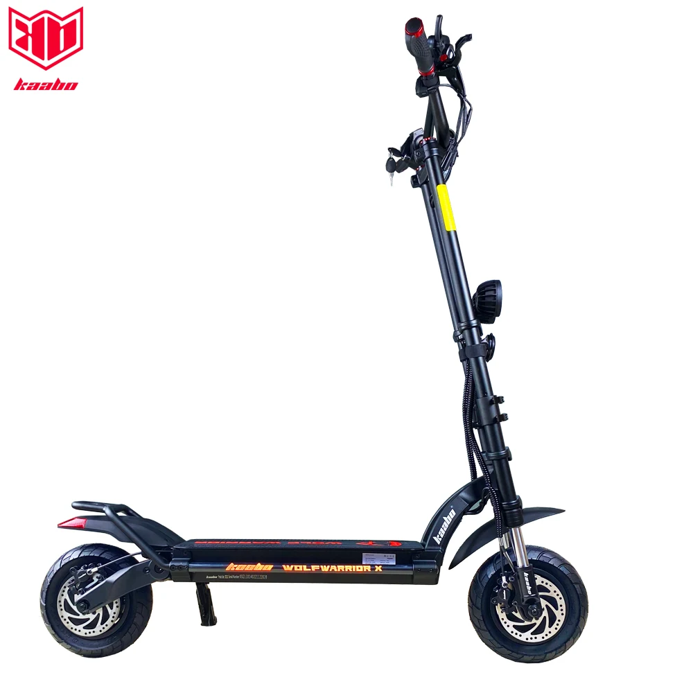 Original Kaabo Wolf Warrior X 10inch 60V 28AH Battery Top Speed 70km/h Electric Scooter with Hydraulic Shock Absorption