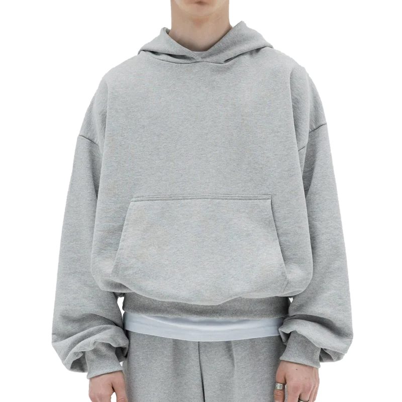 High Quality French Terry Oversized Boxy Hoodie Cotton Heavyweight Hoodie Drop Shoulder Puff Printing Customized Hoodie Unisex