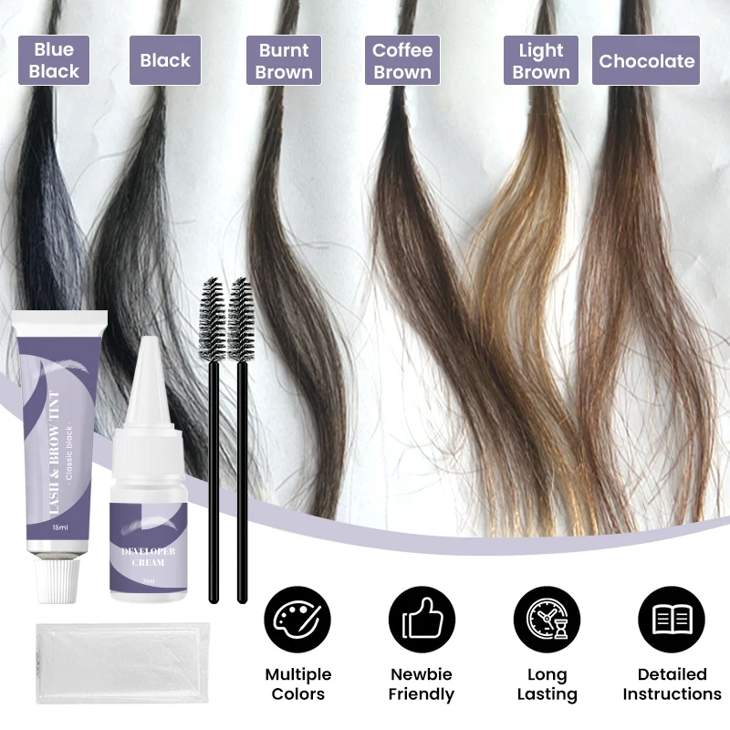 Brown free Henna Powder Kit permanent Brows Stain Brow Tint with Custom Logo Eyebrow dye Conditioner for Makeup