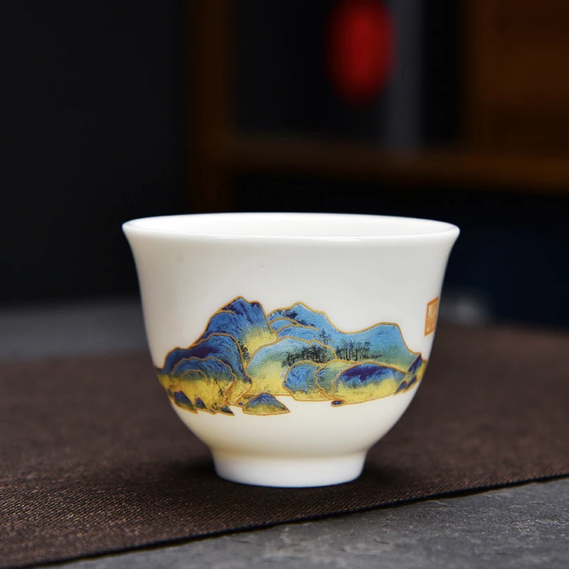 Custom Logo Arabic Ceramic Cawa Cup Elegant Small Porcelain Tea Cups with Your Design Cawa Cup Set