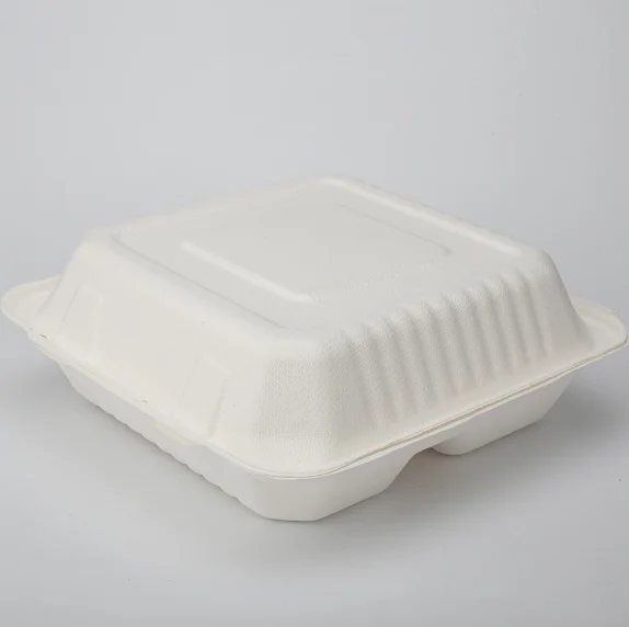 Wholesale Best Quality Biodegradable Disposable Sugarcane Fast Food Box Thickened Lunch Container Takeaway Food Fast Delivery
