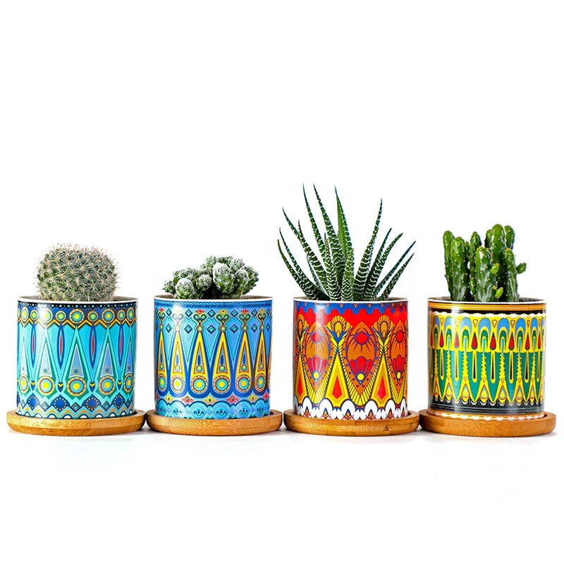 Bohemia Decorative Modern Indoor Mini Small Ceramic Bonsai Succulent Plant Pot Flower Pot
