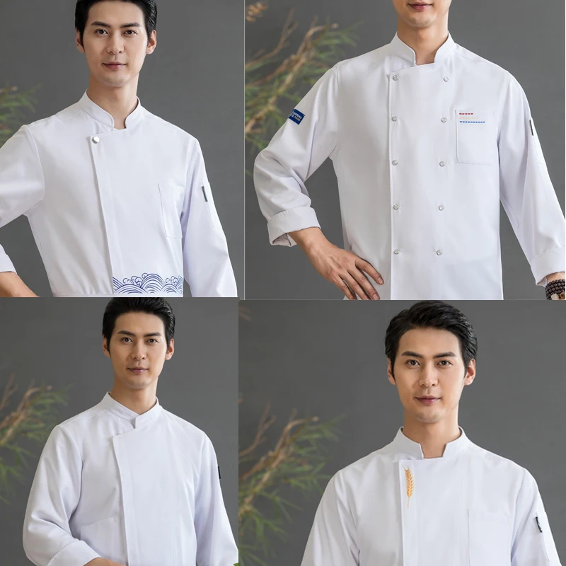 New Design High Quality Restaurant uniforms Cook Kitchen Chef Waiter Uniform used work clothes For Men
