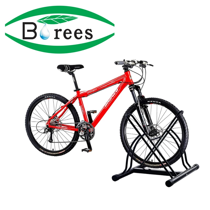 Bicycle Floor Parking Rack Stand Road Bikes Indoor Outdoor Garage Storage Classic 2 Bikes