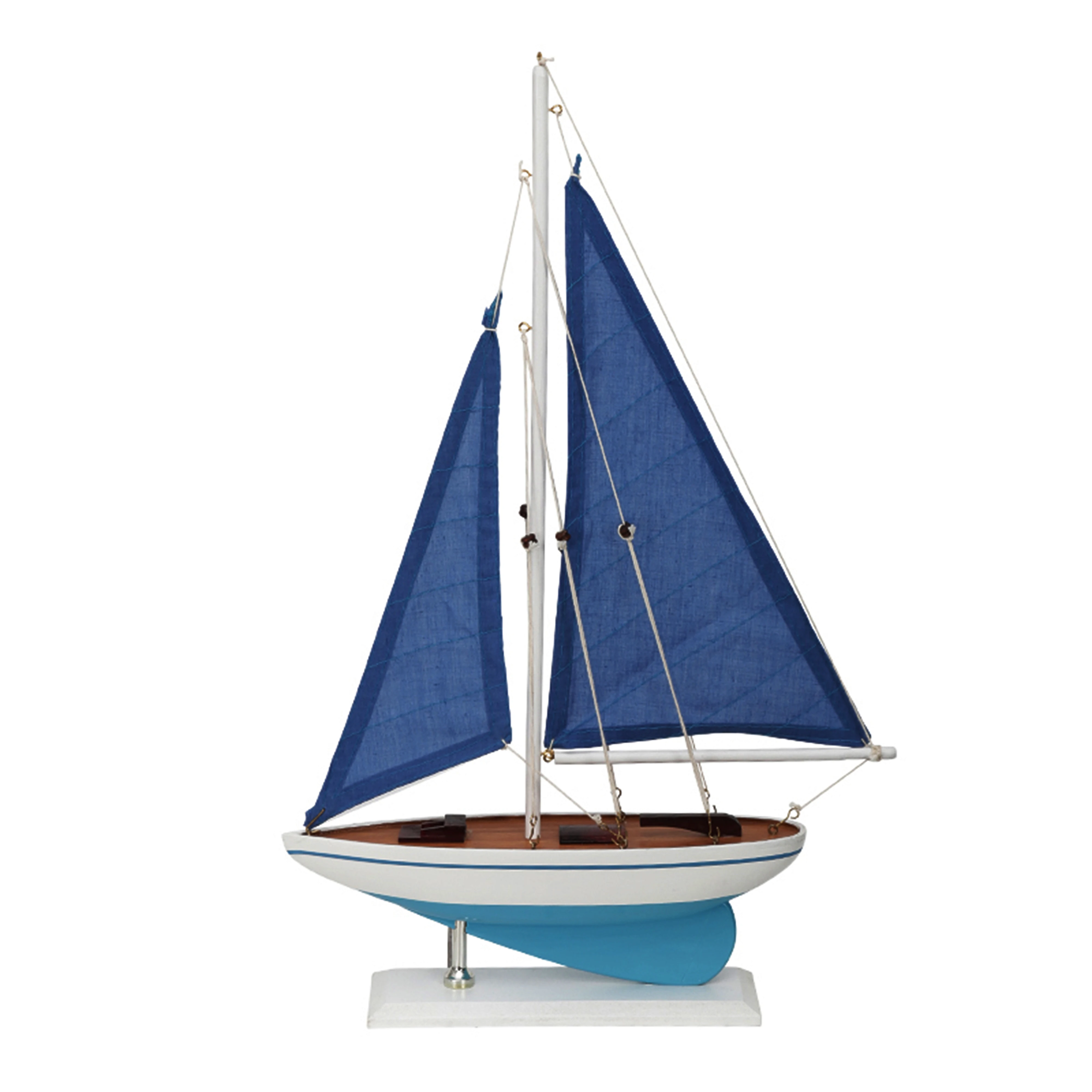 custom name gift Wooden blue pacific sailer model diy sailboat decoration pond yacht racing boat