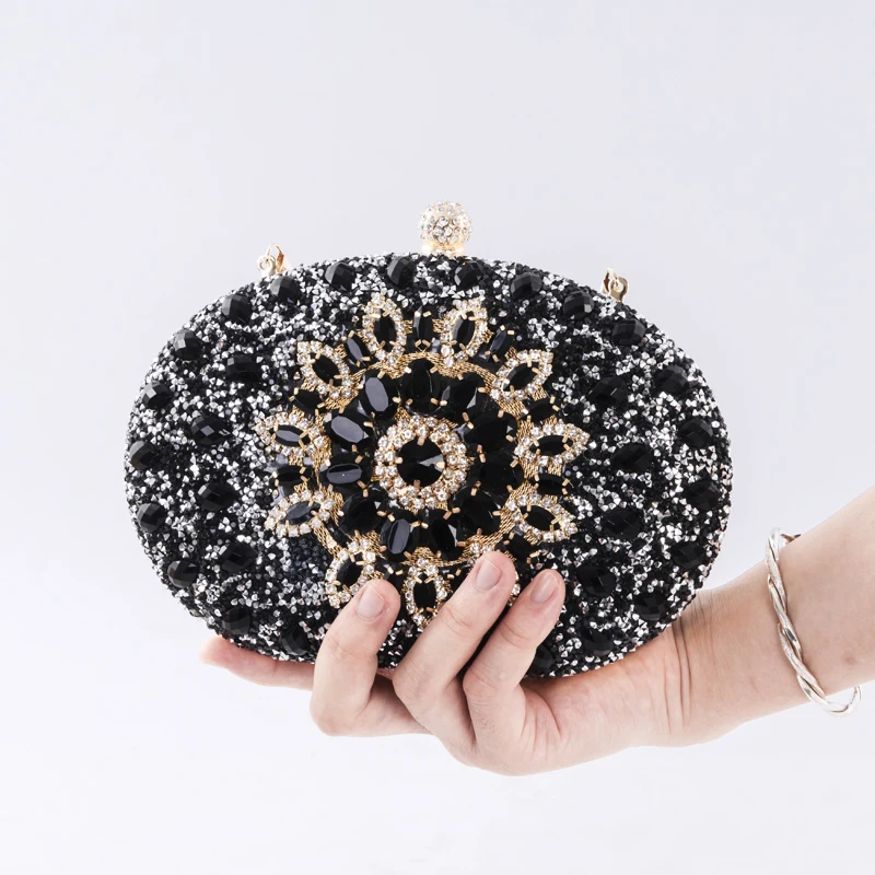 sunflower diamond buckle clutch evening bag dazzling crochet bags for women 2023