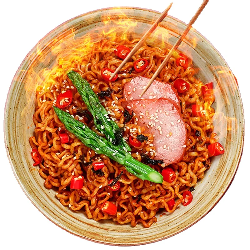  112 г искусственная индейка вкус корейский рамен лапша быстрого приготовления здоровая OEM время хранения крутой мешок