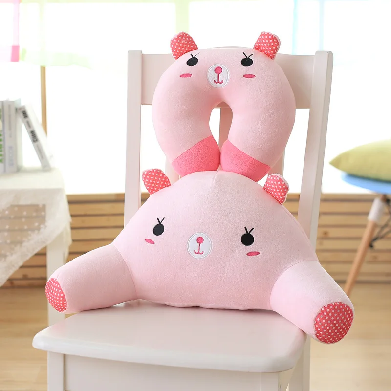 Дорожная подушка для малышей, мягкая мультяшная U-образная дорожная подушка для шеи с животными для самолета, автомобиля, поезда, милые детские подарки