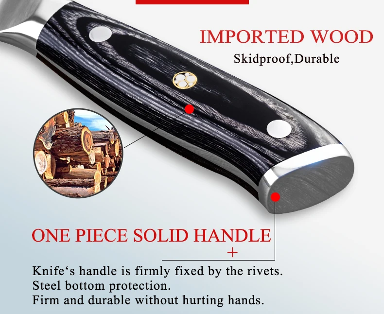 
8 inch german stainless steel professional japanese kitchen chef knife wooden handle gift box handmade 