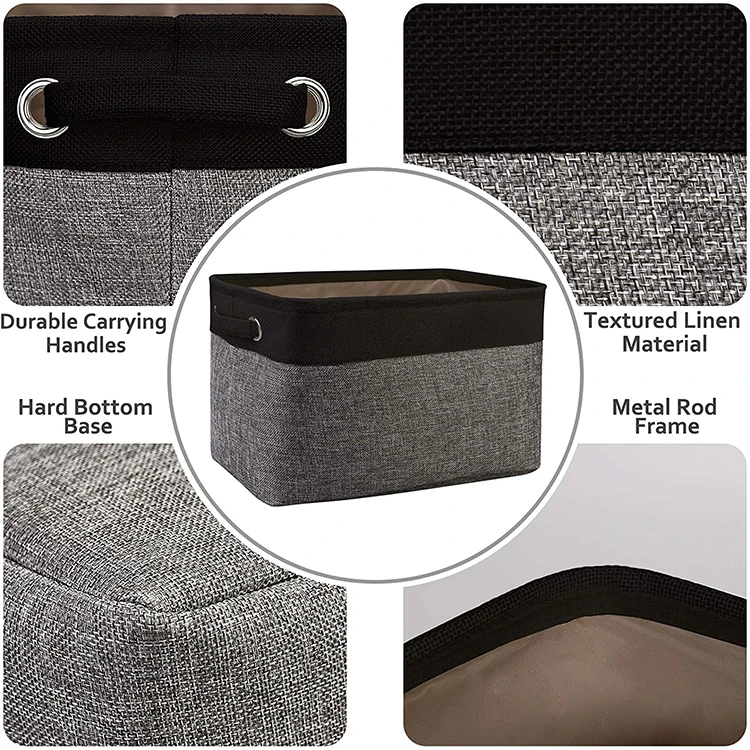 Складные прочные декоративные корзины для хранения полок из льняной ткани GuangZhou