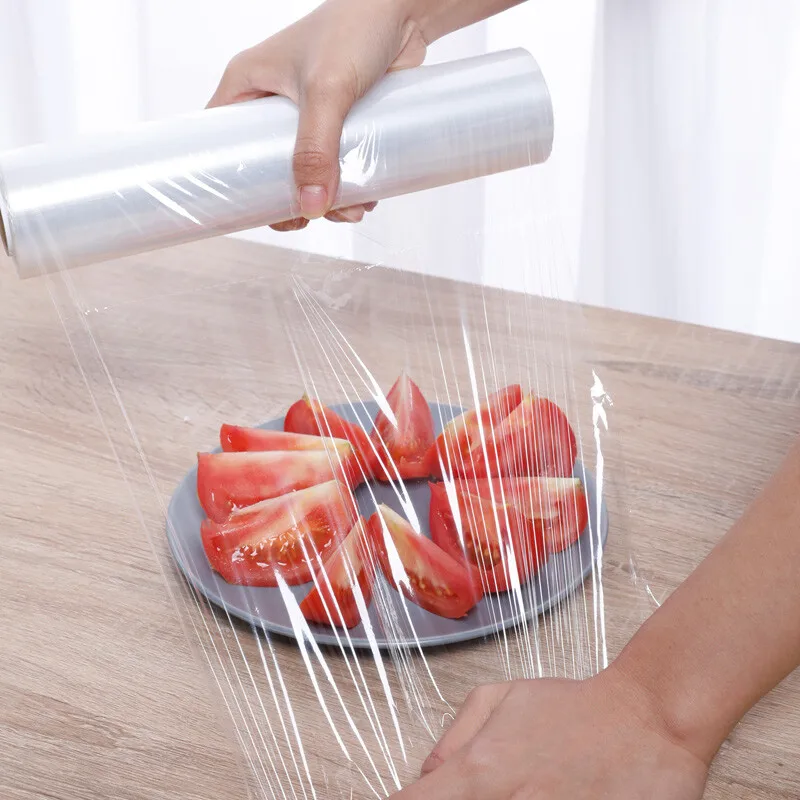 AIUDO Factory In Stock Wrapok Transparent Biodegradable Food service plastic fresh Keeping Stretch PE Food Cling Film