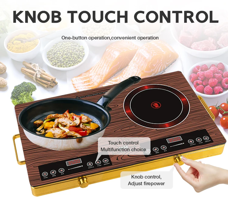 High Quality Wholesale Cheap Two Eye Cooker Double Induction Cooktop Double Burner Halogen Ceramic Cooktops