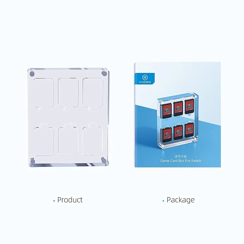 Custom Acrylic Game Card Holder Game Storage Case Box for Shockproof Cartridge Holder with 16 Games Card & 8 SD Cards