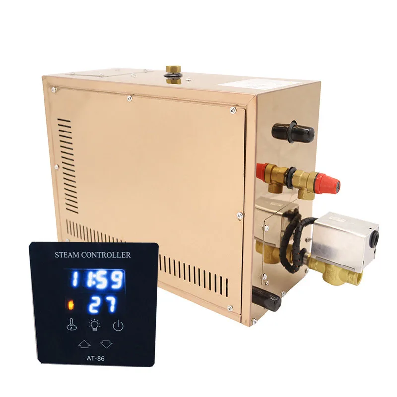 Huaxi factory steam generator wet steam machine for sauna spa bath generator steam engine golden color luxury sauna bath machine