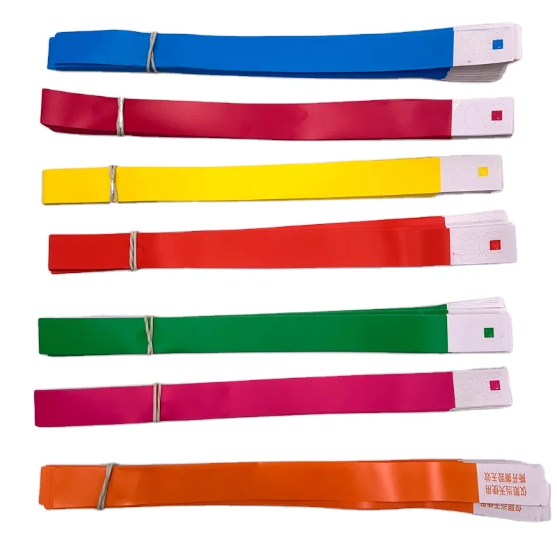 Free Design Free sample Custom Logo PP Synthetic Paper Bracelet Paper Synthetic Paper Wristbands For Events