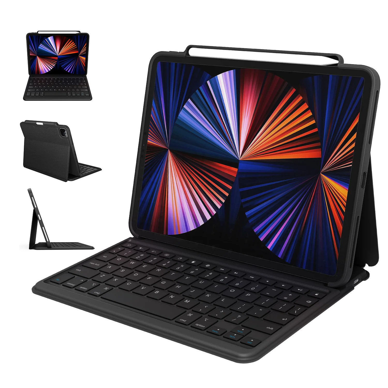 Factory Integrated Waterproof Shockproof Wireless Tablet case with Pencil Holder Keyboard case for iPad series  Air 10.9 Pro 11