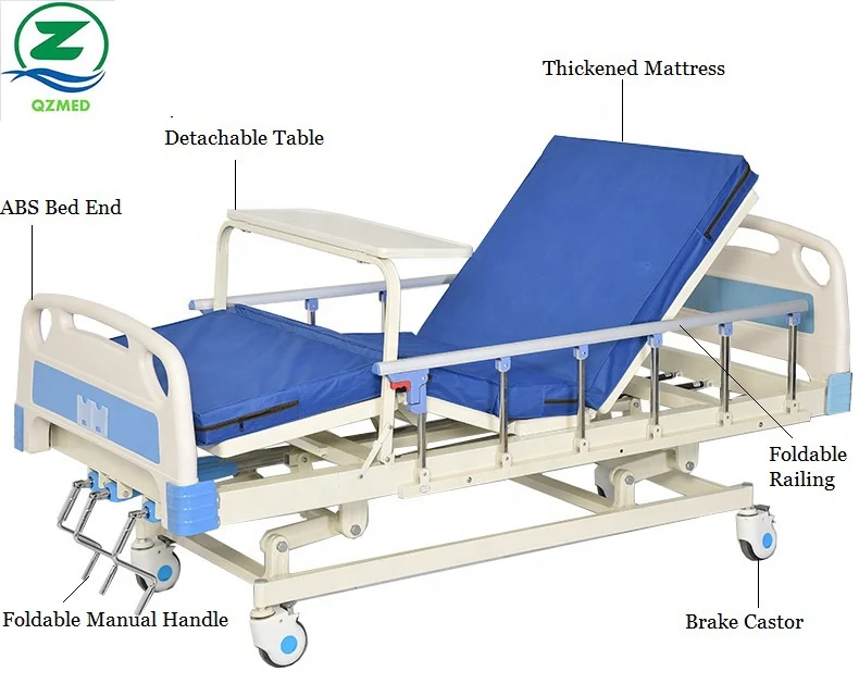 High Quality Hospital Bed Three Crank Manual Medical Nursing Care Hospital Bed