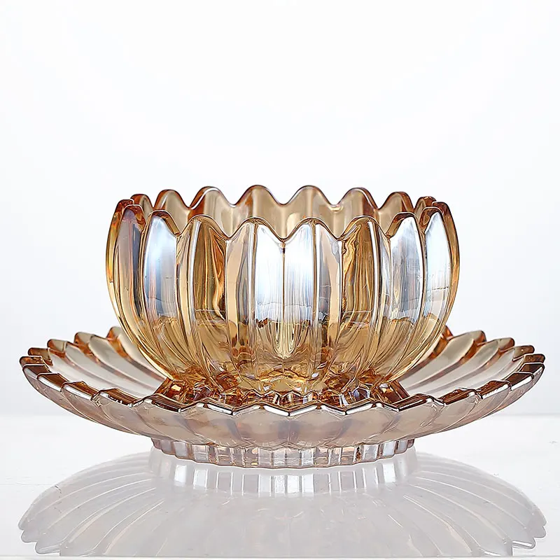 Wholesales Nuts and Dried Fruits Plate Luxury Table Trays Decor Fruit Tray Decoration Snack Crystal Serving Trays