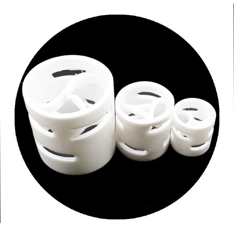 100% чистое ПТФЭ кольцо Pall ПТФЭ кольцо Raschig специальное пластиковое случайное упаковочное кольцо