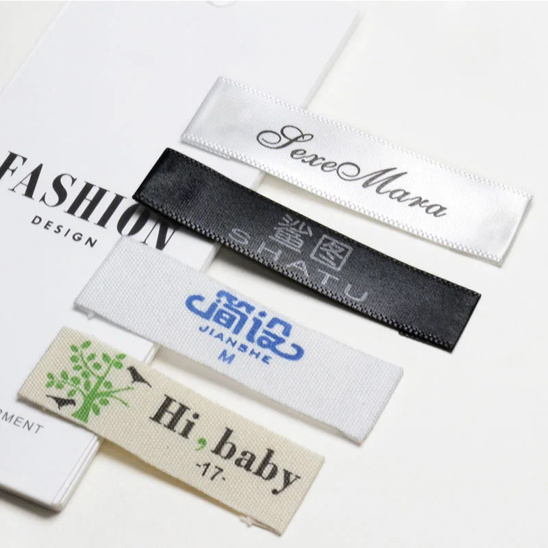 High density Custom metal garment care label printed woven label with logo
