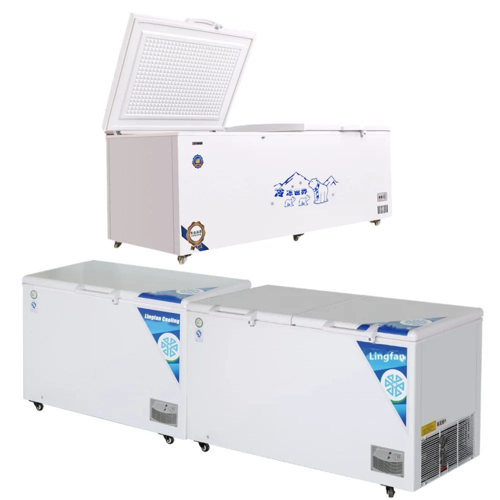 Top-freezer Commercial Chest freezer Refrigerator Ice Cream Cabinet Deep Horizontal Fridge with Large Capacity Wholesale