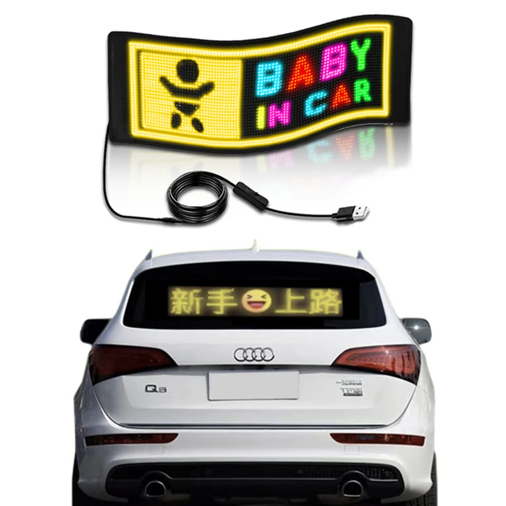 4G Wifi Waterproof Advertising Sticker Glass Rgb Led Display Taxi Car Soft Rear Window Led Display Taxi  Flexible Led Display