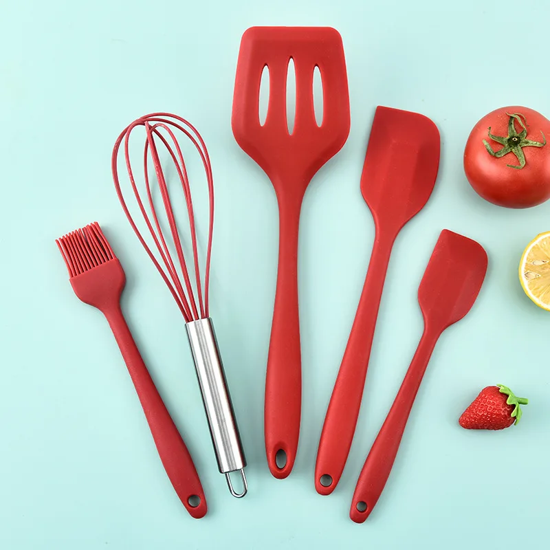 Household Products Baking Tools Silicone Cooking Utensils Set Scraper Spatula Egg Beater Oil Brush Cooker Shovel Kitchenware