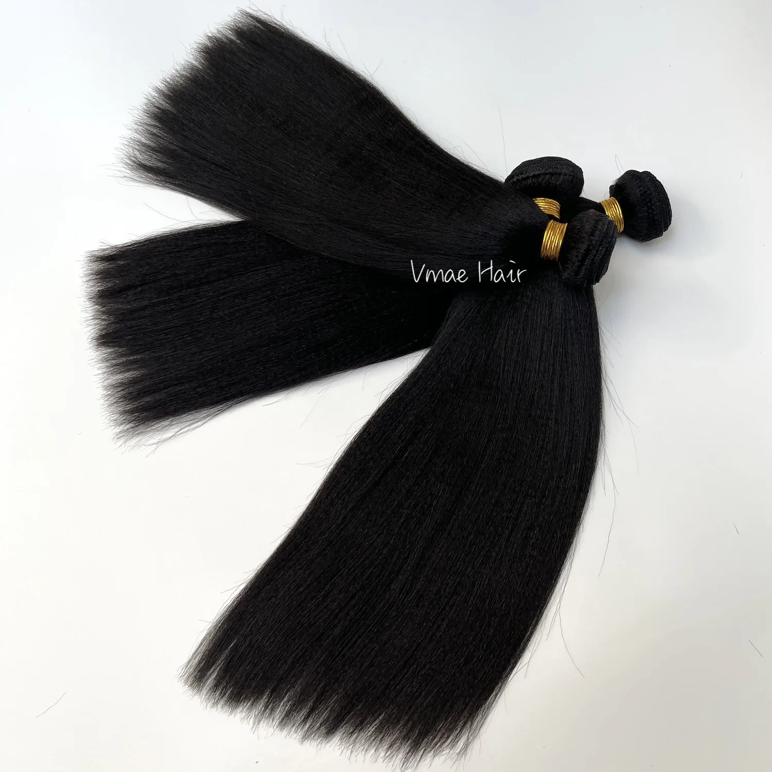Vmae Factory Unprocessed Natural Black Color #1B Yaki Straight Hair Bundle Brazilian Raw Virgin Virgin Human Hair Weft Extension