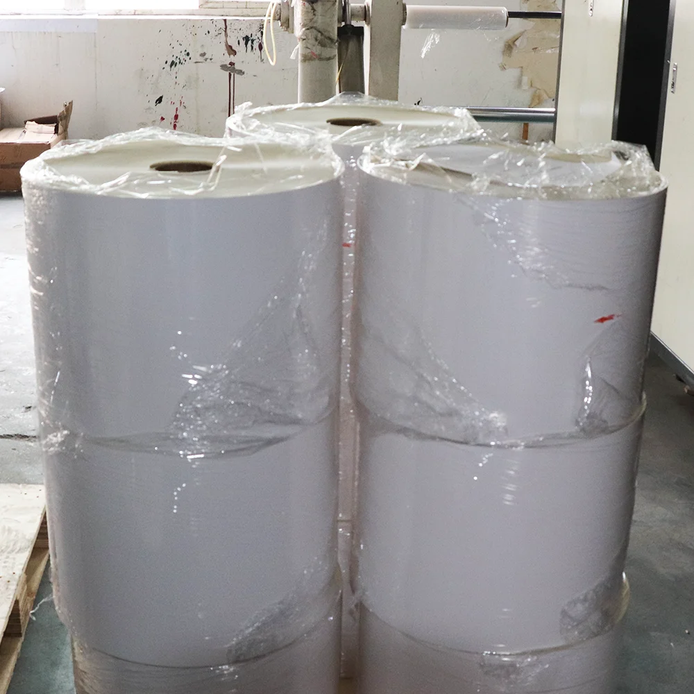 Premium  Slitting Semi glossy Paper Self Adhesive  Yellow Liner Jumbo Rolls 1530mmx6000meters