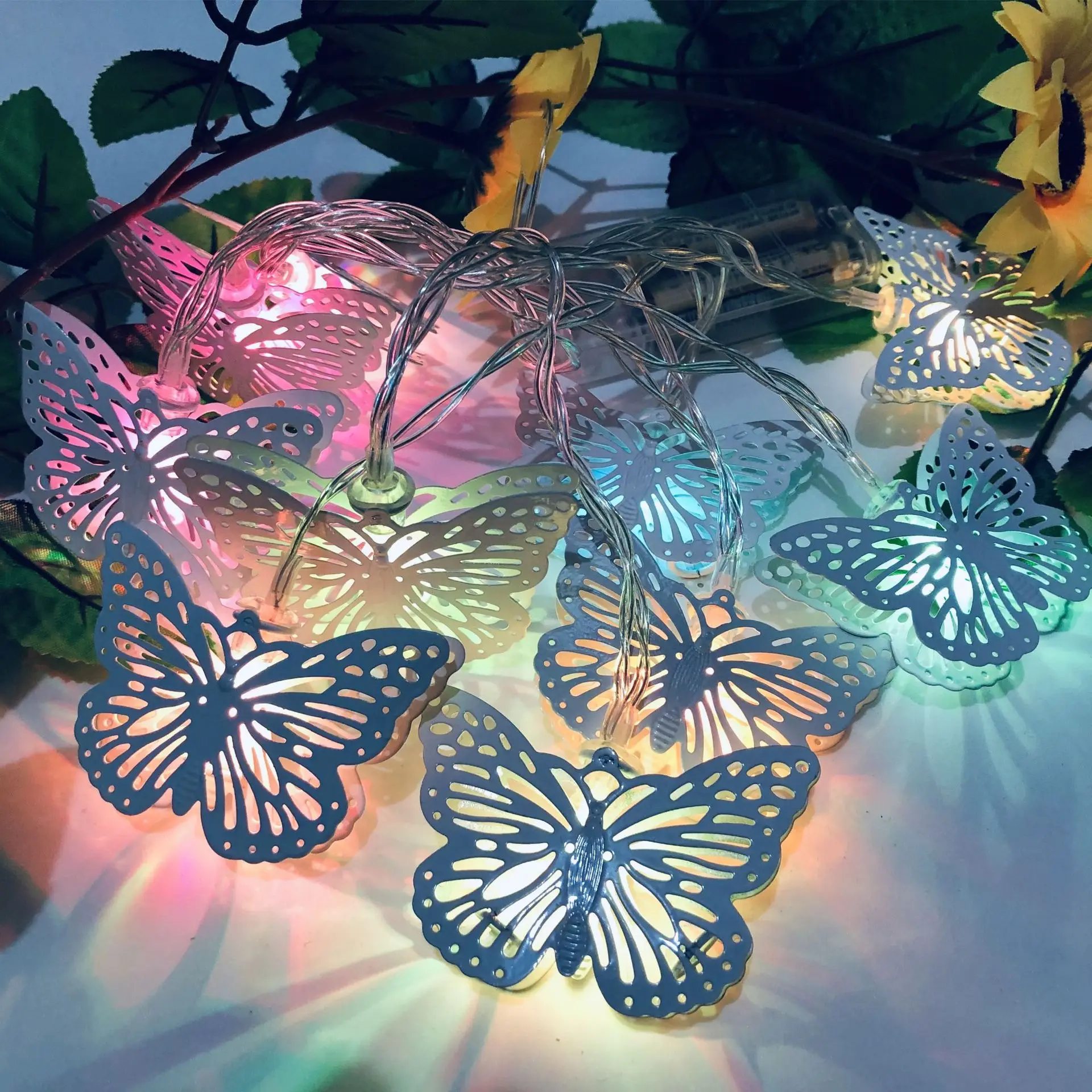 Hot Selling LED Colorful Butterfly Light String Slow Flashing Christmas Tree Decorative Lights Party Festival Showcase Decor