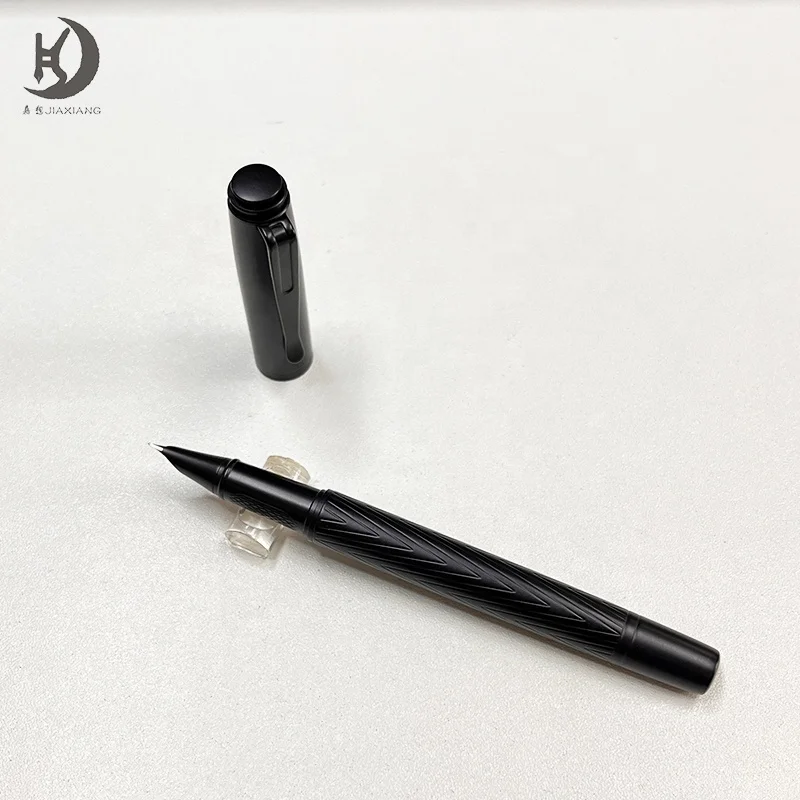 Retro Business gift calligraphy writing Pen custom company logo matte metal fountain pen