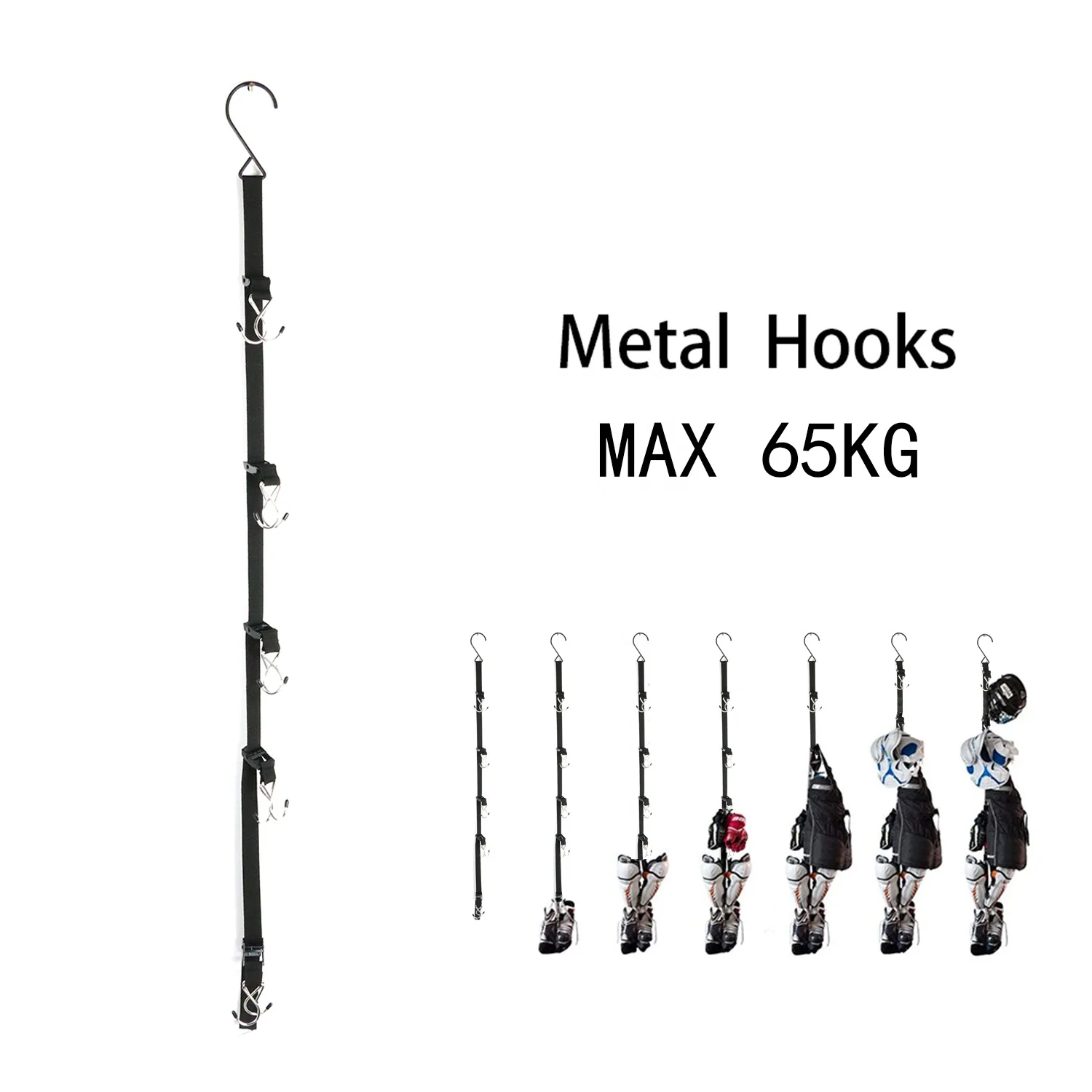 Multi-Purpose Sports Gear Hooks Metal Outdoor Hanger for Hockey Helmets Football Spikes