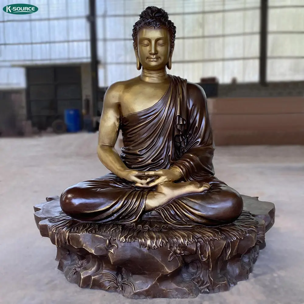 Bronze Large Garden Hall Gallery Buddha Statues Temple Figures Decorative statues Modern garden metal Buddha statues