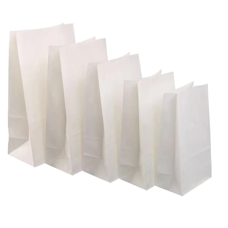 Biodegradable white greaseproof wax material croissant donut toast baguette burger kraft news paper bread packaging bag for food