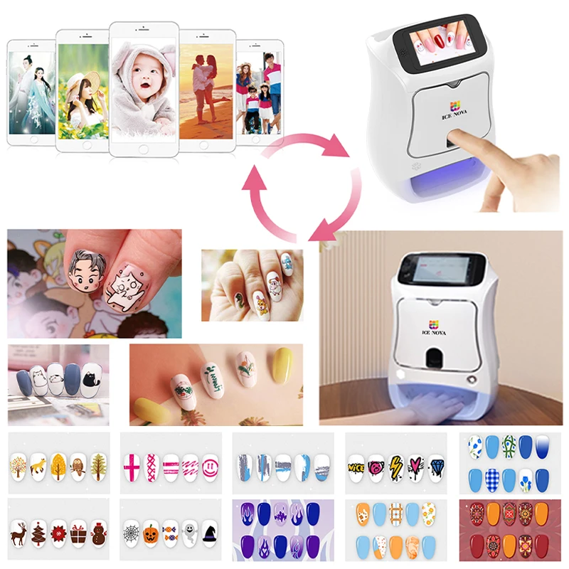 ICE NOVA Manicure Print Nail Art Printing Machine Nail Art Portable Smart Gel Nail Polish 3D Painting Machine