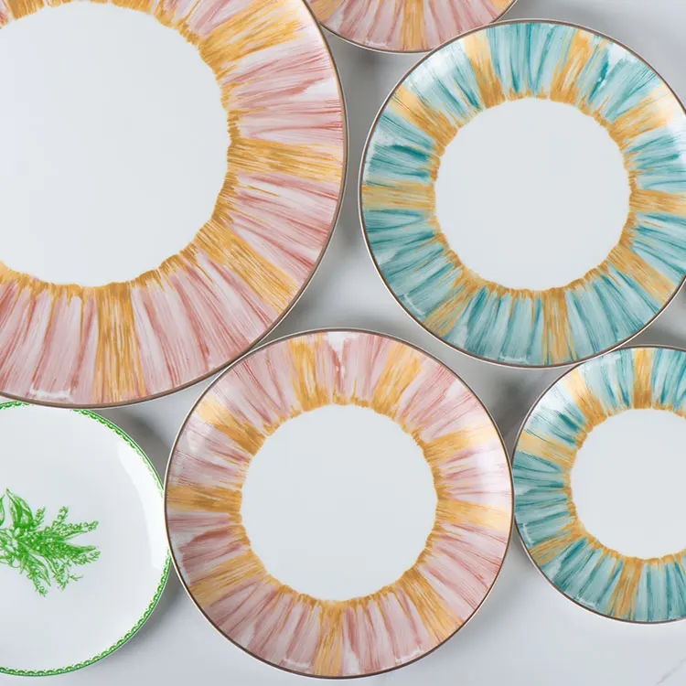 Wholesale Bulk luxury plates Reusable Gold Round Dish Under Dinner Plate Wedding Charger Plate