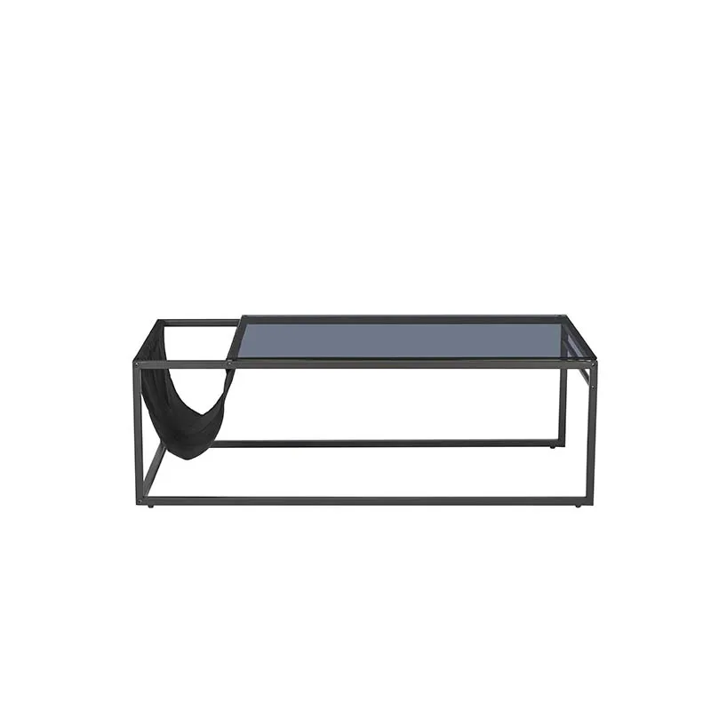 Black Tempered Modern Top Metal Fancy S Shape Swivel Extendable Glass Coffee Table