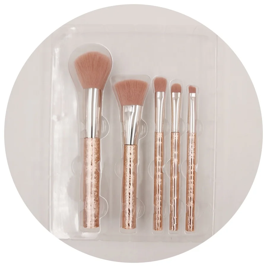 New Personalized Synthetic bling Gold cosmetic brush Vegan Wholesale Custom Logo Makeup Brushes make up brush kit