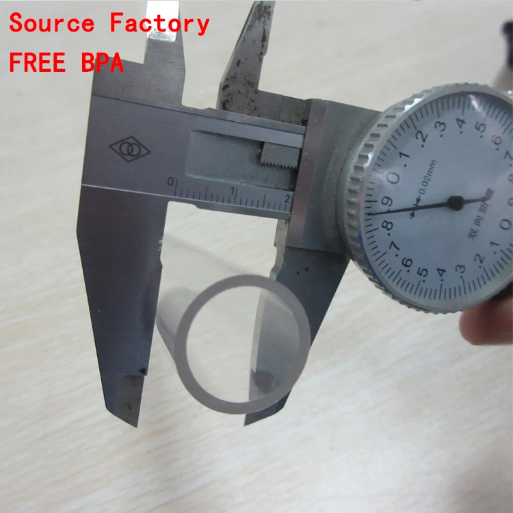 Clear hard plastic pipe cylinder tube