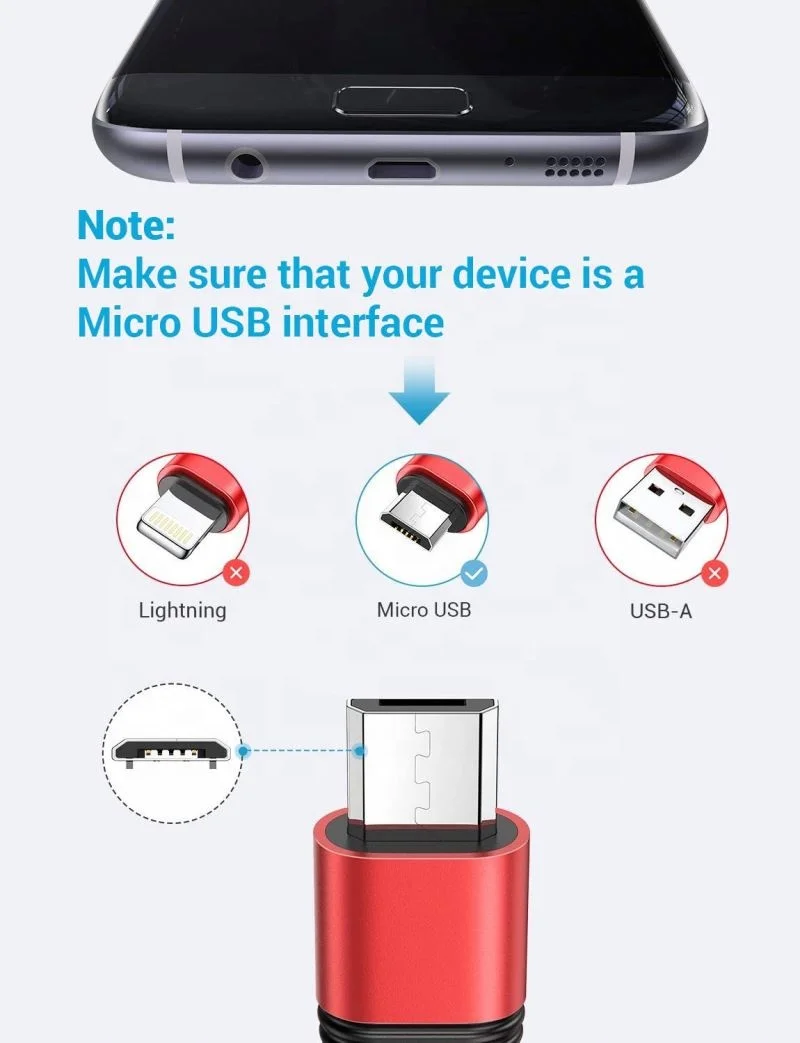 Lisen Wholesale Magnetic Fast Charging USB Cable Flowing Light Phone Accessories Cable USB Micro Data Cables