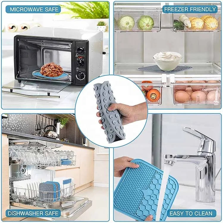 Hot Sale ECO Friendly Food Grade Silicone Anxiety Relief Calming Treat Puzzle Pet Feeding Slow Feeder Non Slip Cat Dog Lick Mat