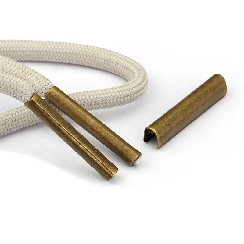 Custom logo belt clips Matte Black Metal Crimp for Flat Laces Lanyard Clip Cord End Tip aglets metal clip