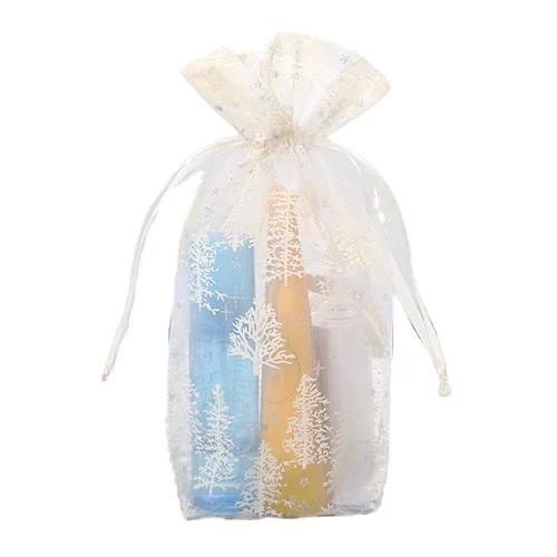 Сумка из органзы с принтом на плоской подошве